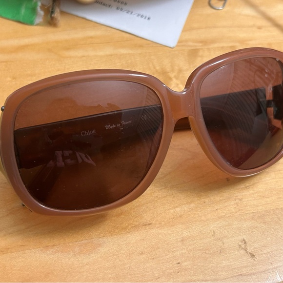 Chloe Brown Oversized Square Sunglasses - Picture 5 of 6